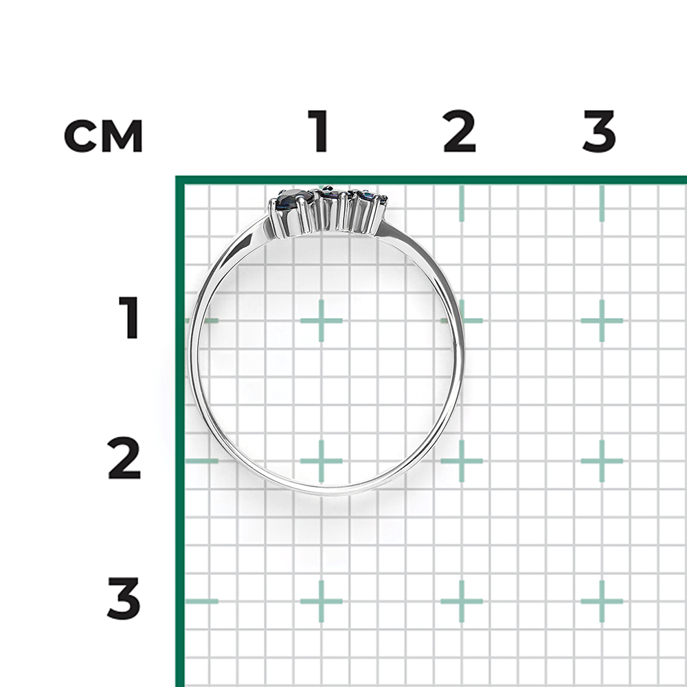 Кольцо из белого золота с сапфирами 01-0683-00-102-1120-30