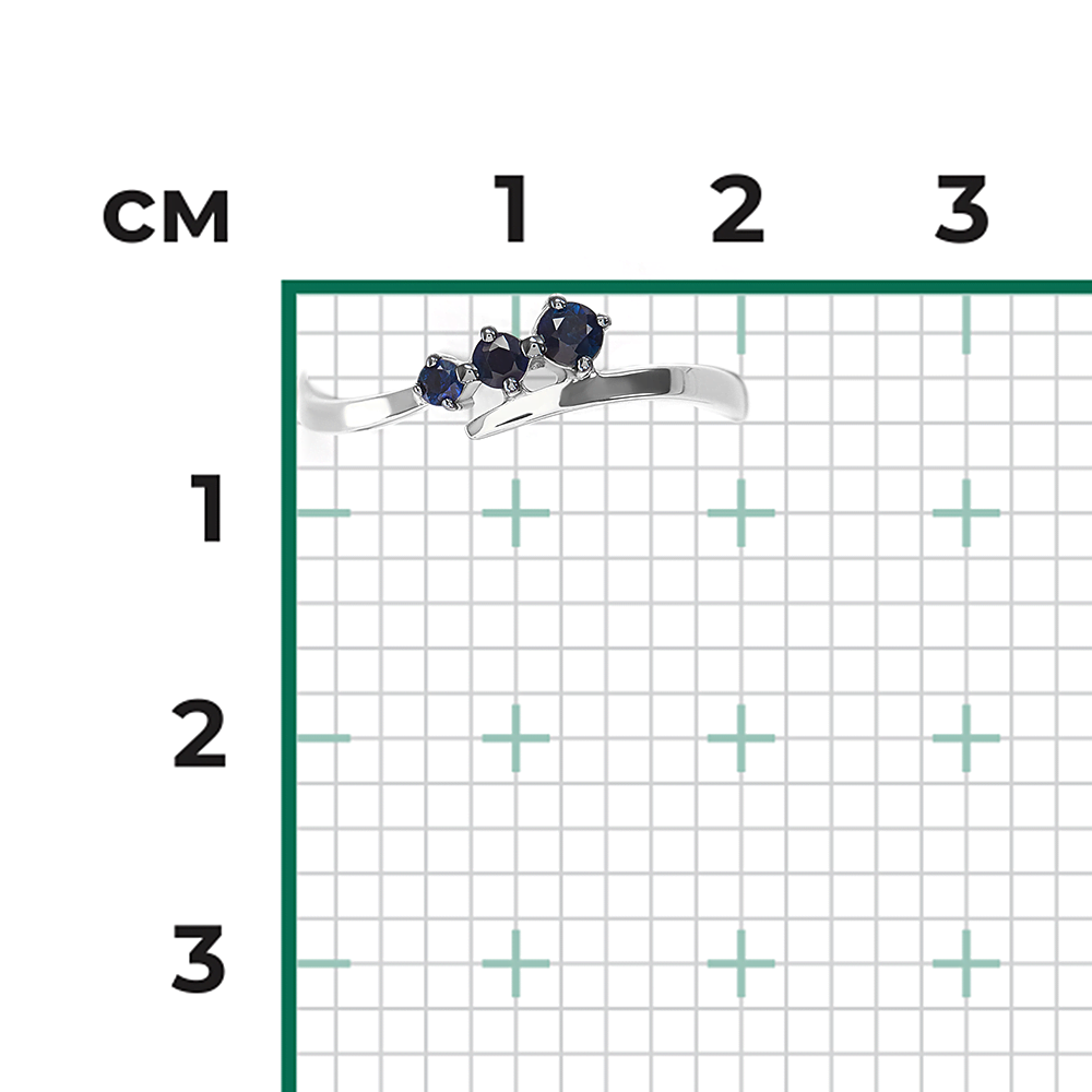 Кольцо из белого золота с сапфирами 01-0683-00-102-1120-30