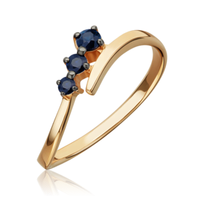 Кольцо из красного золота с сапфирами 01-0682-00-102-1110-30