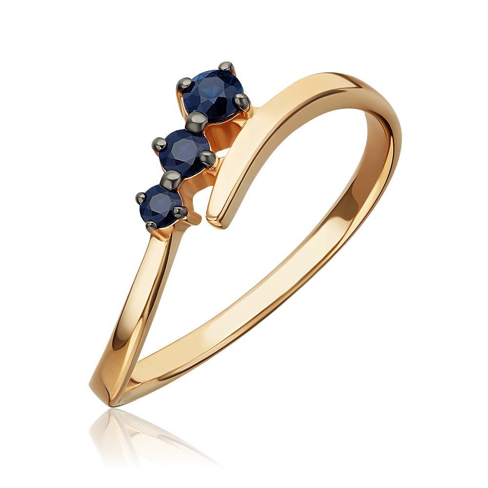 Кольцо из красного золота с сапфирами 01-0682-00-102-1110-30