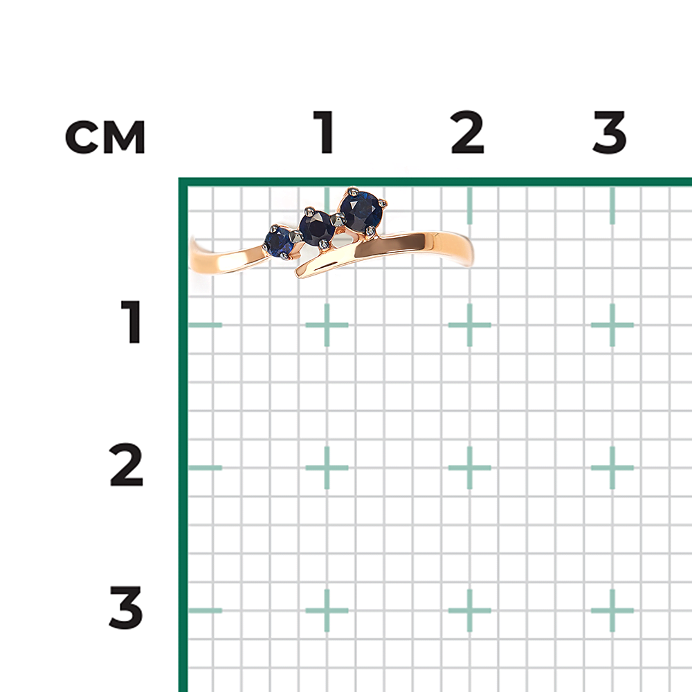 Кольцо из красного золота с сапфирами 01-0682-00-102-1110-30
