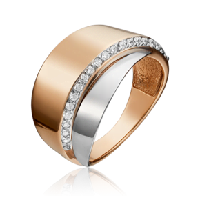 Кольцо из комбинированного золота с фианитами 01-5398-00-401-1111-23