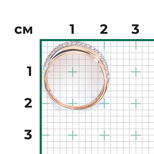 Кольцо из комбинированного золота с фианитами 01-5398-00-401-1111-23