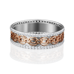 Обручальное кольцо из комбинированного золота с фианитами 01-4783-00-401-1111-50