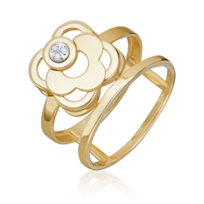 Кольцо из комбинированного золота с бриллиантами