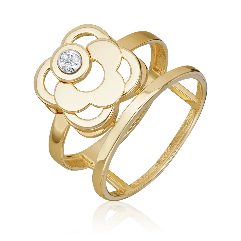 Кольцо из комбинированного золота с бриллиантами 01-5615-00-101-1121