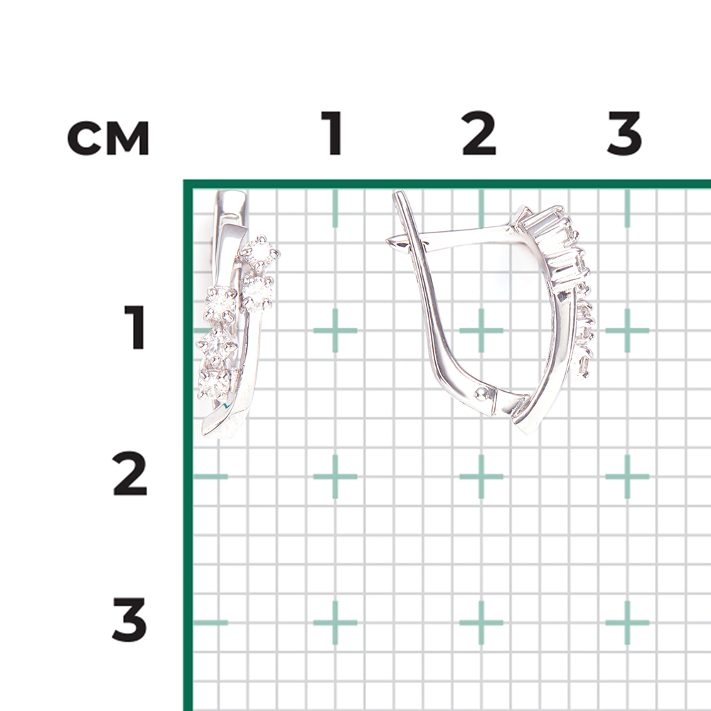 Серьги с английским замком из белого золота с бриллиантами 02-0334-00-101-1120-30