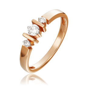 Кольцо из красного золота с бриллиантами 01-0644-00-101-1110-30