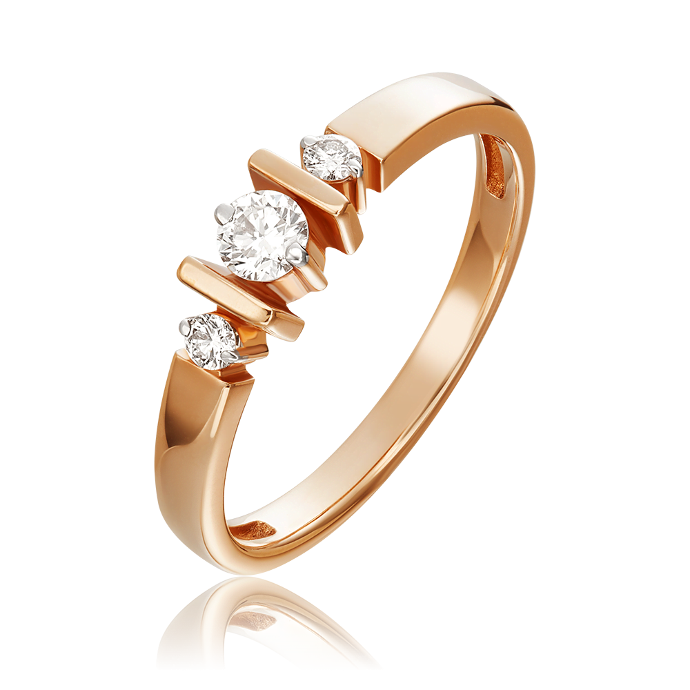 Кольцо из красного золота с бриллиантами 01-0644-00-101-1110-30