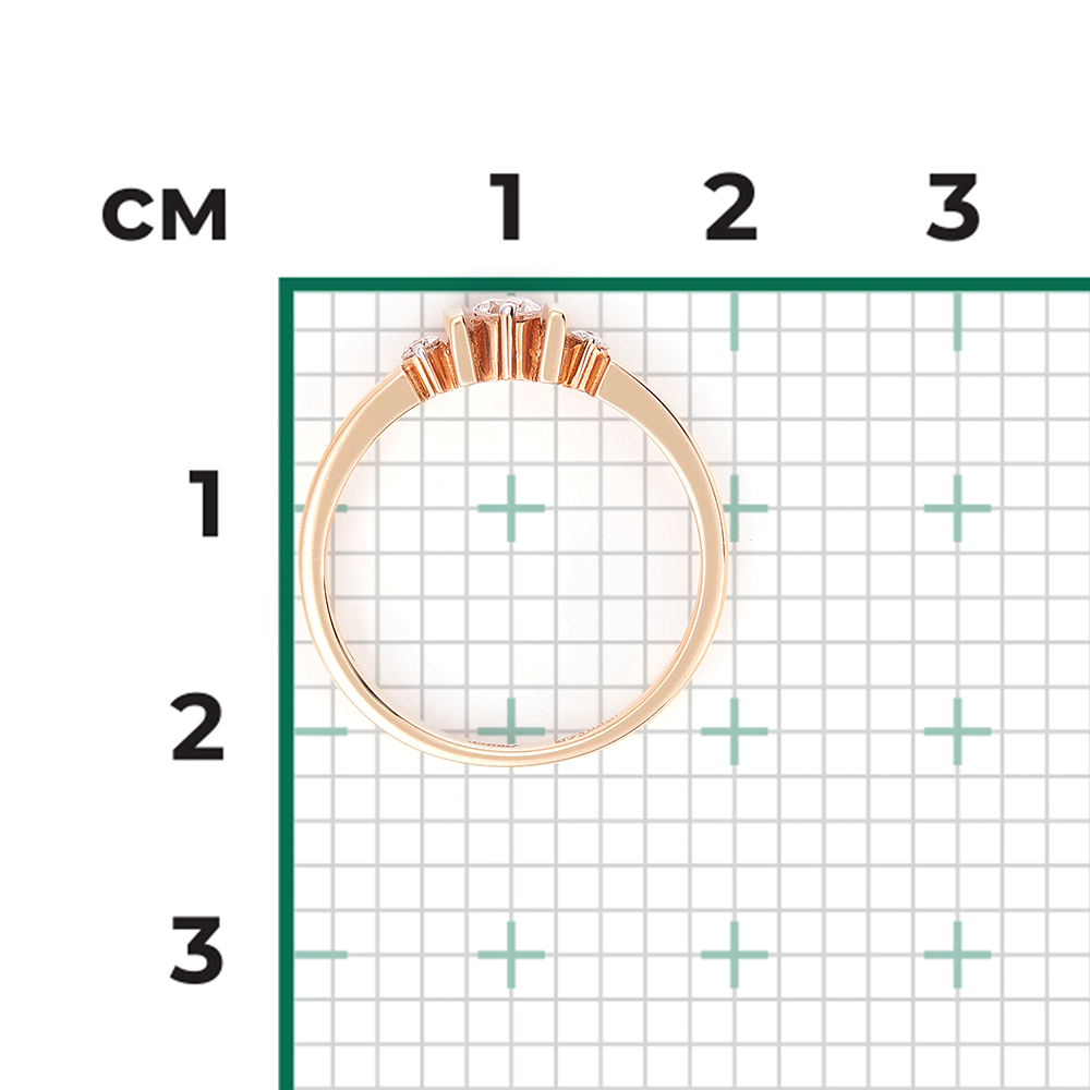 Кольцо из красного золота с бриллиантами 01-0644-00-101-1110-30