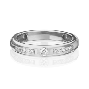 Обручальное кольцо из белого золота с бриллиантами 01-0651-00-101-1120-30