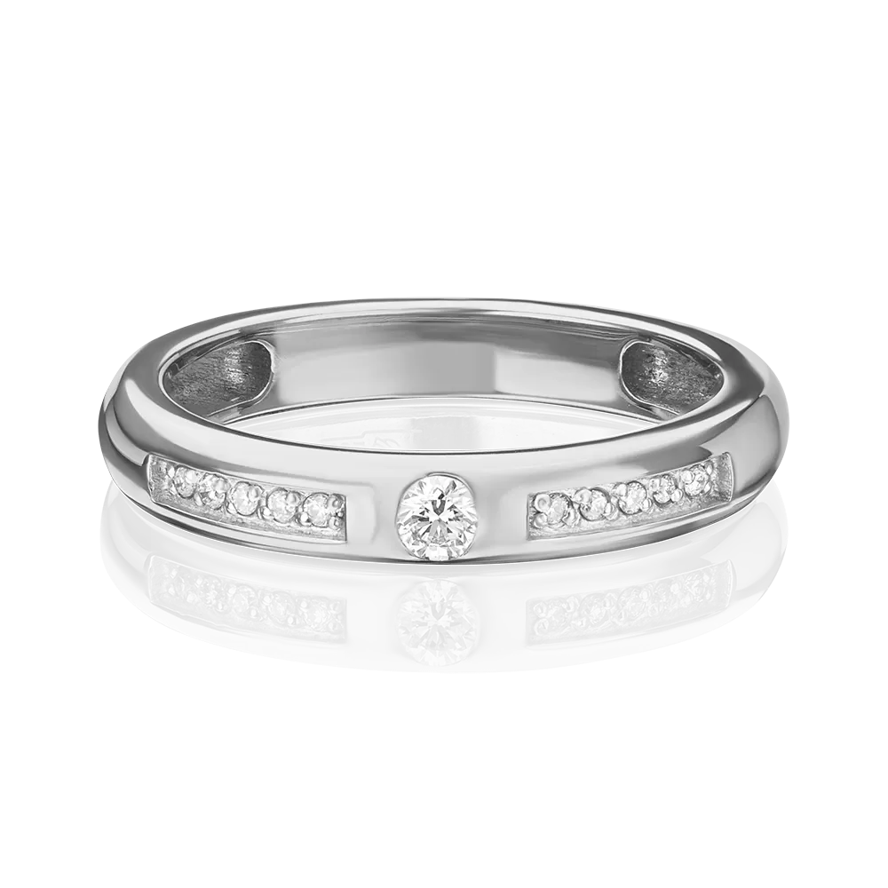 Обручальное кольцо из белого золота с бриллиантами 01-0651-00-101-1120-30