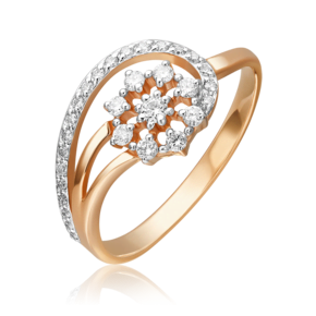 Кольцо из красного золота с бриллиантами 01-0652-00-101-1110-30