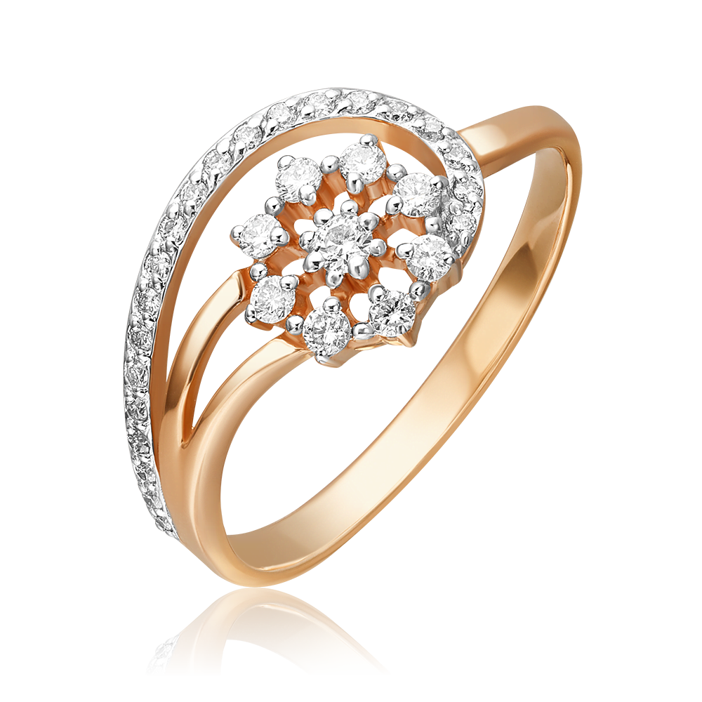 Кольцо из красного золота с бриллиантами 01-0652-00-101-1110-30