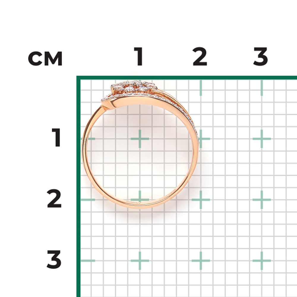 Кольцо из красного золота с бриллиантами 01-0652-00-101-1110-30