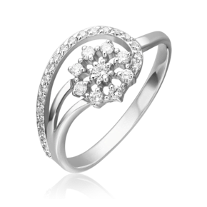 Кольцо из белого золота с бриллиантами