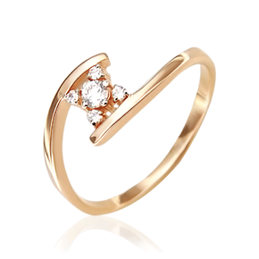 Кольцо из красного золота с бриллиантами 01-0654-00-101-1110-30