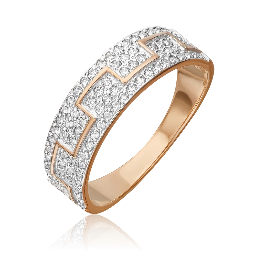 Кольцо из красного золота с бриллиантами 01-0656-00-101-1110-30