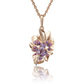 Подвеска из красного золота с аметистами и эмалью 03-2811-00-203-1110-57