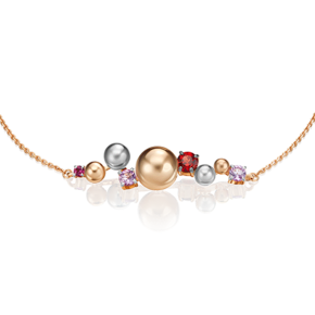 Браслет «Кометы» из комбинированного золота с гранатами и аметистами 05-0674-00-257-1111-76