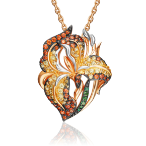 Подвеска «Ирис» из красного золота с фианитами 03-2476-02-404-1110-53