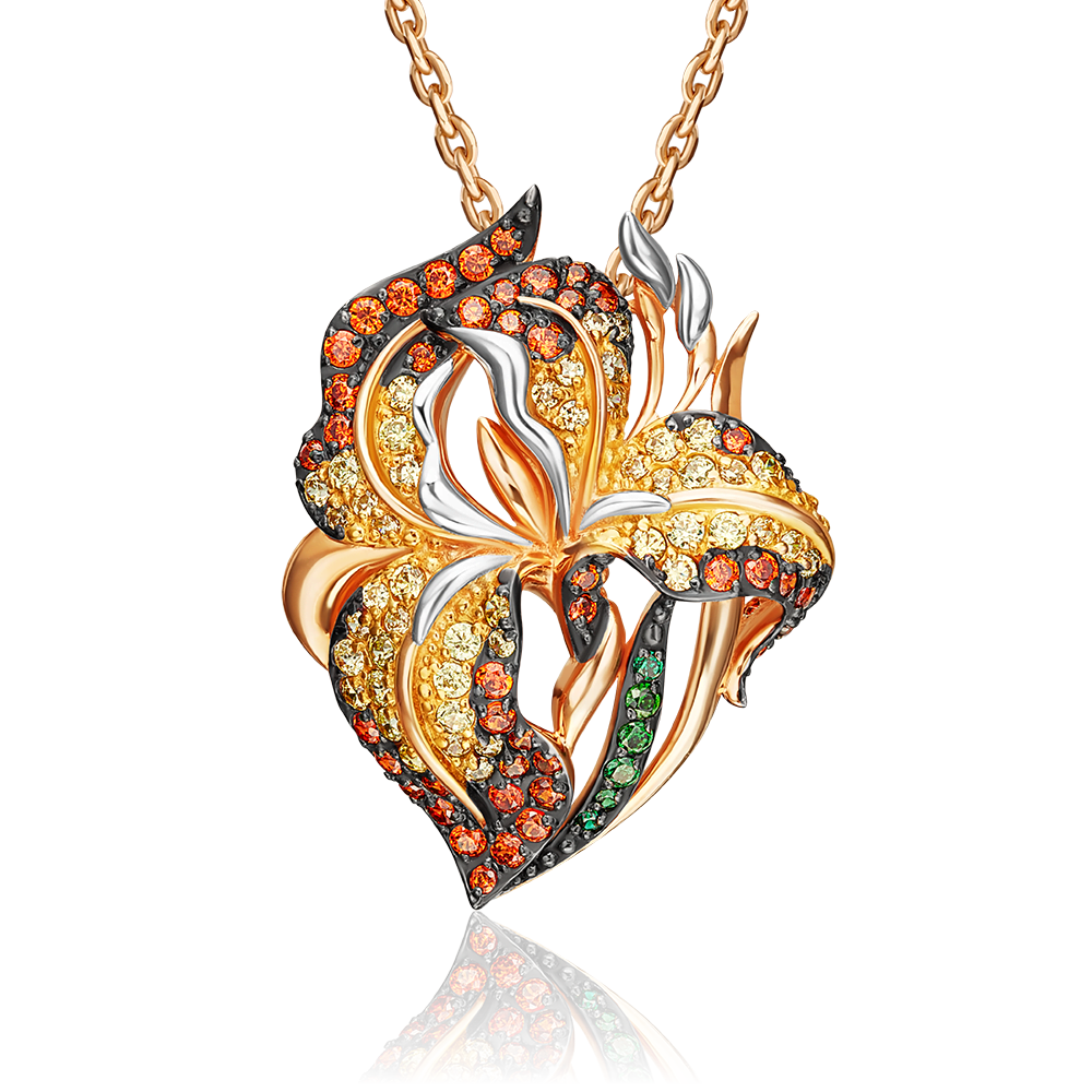 Подвеска «Ирис» из красного золота с фианитами 03-2476-02-404-1110-53