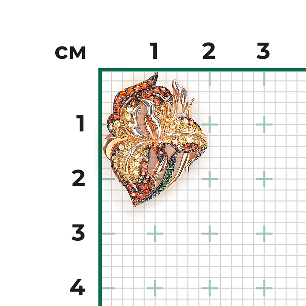 Подвеска «Ирис» из красного золота с фианитами 03-2476-02-404-1110-53