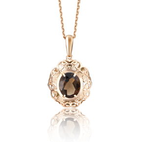 Подвеска из красного золота с кварцем дымчатым 03-2474-00-202-1110-46
