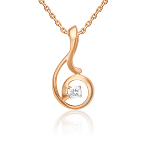 Подвеска из красного золота с бриллиантом 03-0112-00-101-1110-30