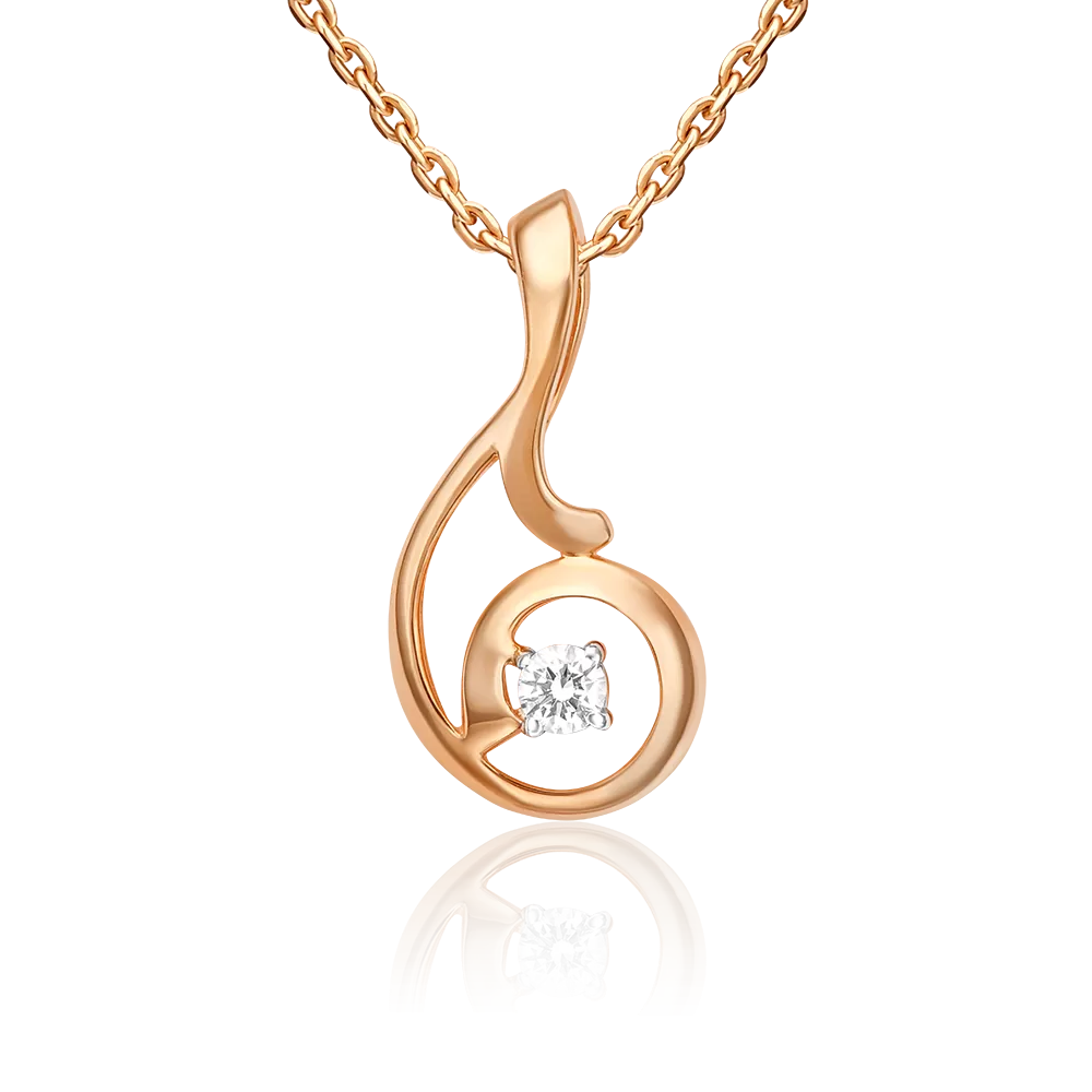 Подвеска из красного золота с бриллиантом 03-0112-00-101-1110-30