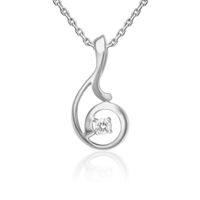 Подвеска из белого золота с бриллиантом 03-0113-00-101-1120-30