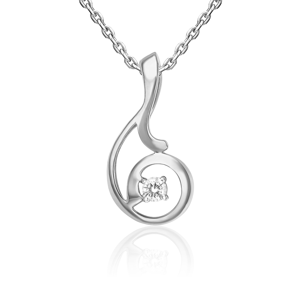 Подвеска из белого золота с бриллиантом 03-0113-00-101-1120-30