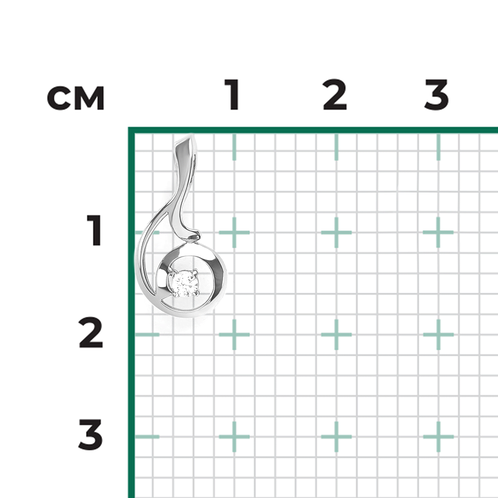 Подвеска из белого золота с бриллиантом 03-0113-00-101-1120-30