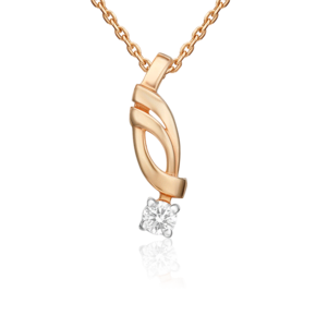 Подвеска из красного золота с бриллиантом 03-0114-00-101-1110-30