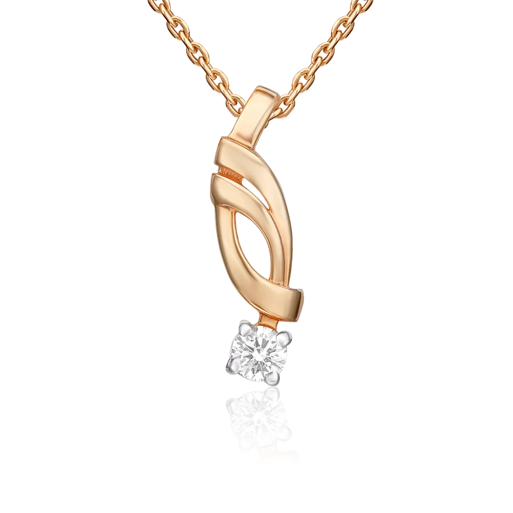 Подвеска из красного золота с бриллиантом 03-0114-00-101-1110-30