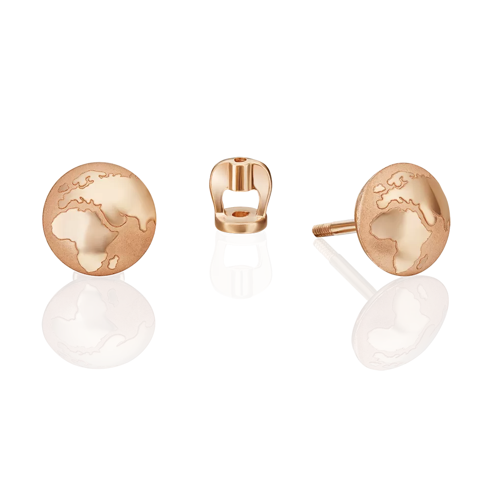 Серьги-пусеты «Постижение тайн» из красного золота 02-4886-00-000-1110