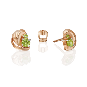 Серьги «Стихия Земли» из красного золота с хризолитами 02-5177-00-205-1110