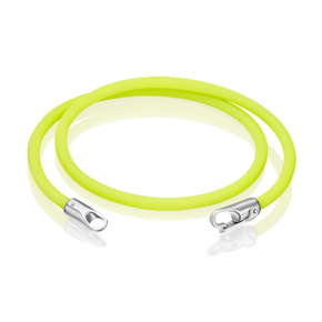 Браслет-соул из серебра с жёлтым полиуретановым шнуром 05-0763-02-000-0200