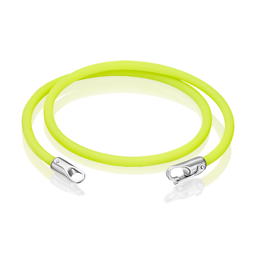 Браслет-соул из серебра с жёлтым полиуретановым шнуром 05-0763-02-000-0200