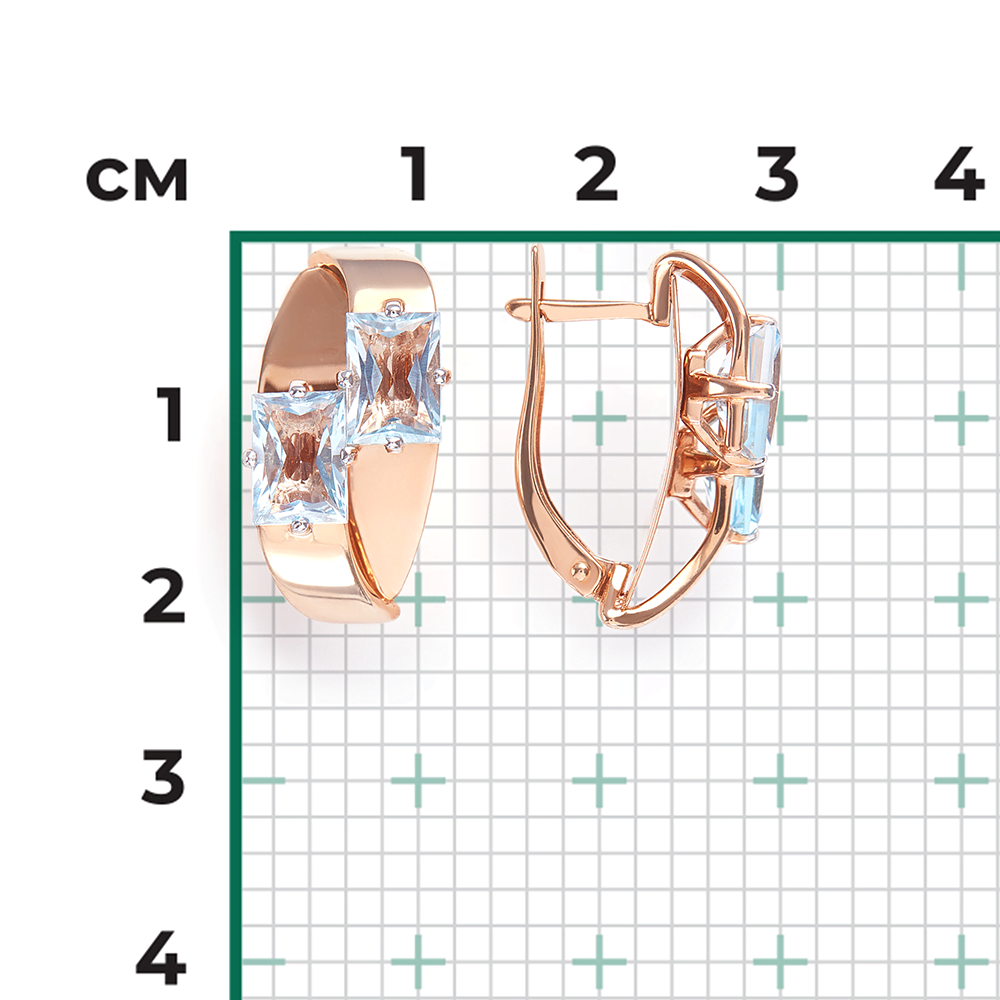 Серьги с английским замком из красного золота с топазами 02-4309-00-201-1110-57