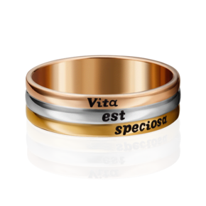 Кольцо «Жизнь прекрасна» из комбинированного золота с эмалью 01-4856-00-000-1140-39