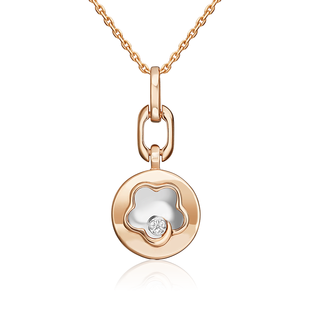 Подвеска из комбинированного золота с бриллиантами 03-3356-00-101-1111