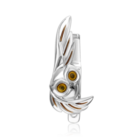 Аксессуар на лацкан «Сова» из серебра с эмалью 12-0016-00-000-0200