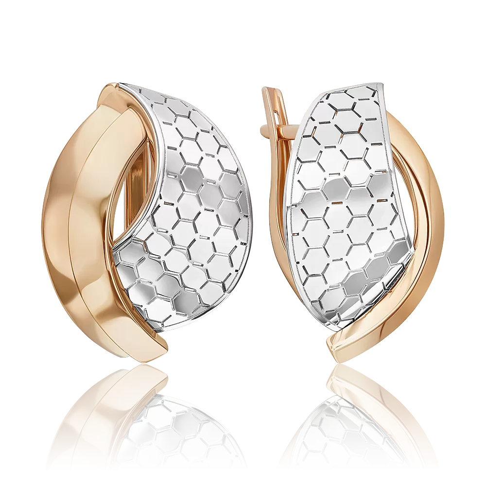 Серьги из комбинированного золота 02-5277-01-000-1111