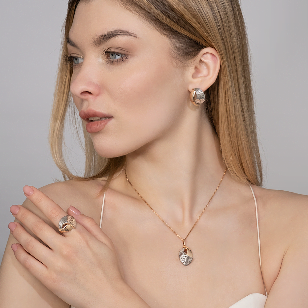 Серьги из комбинированного золота 02-5277-01-000-1111