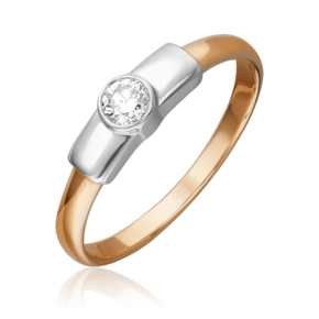 Кольцо из комбинированного золота с бриллиантом 01-0910-00-101-1111-30