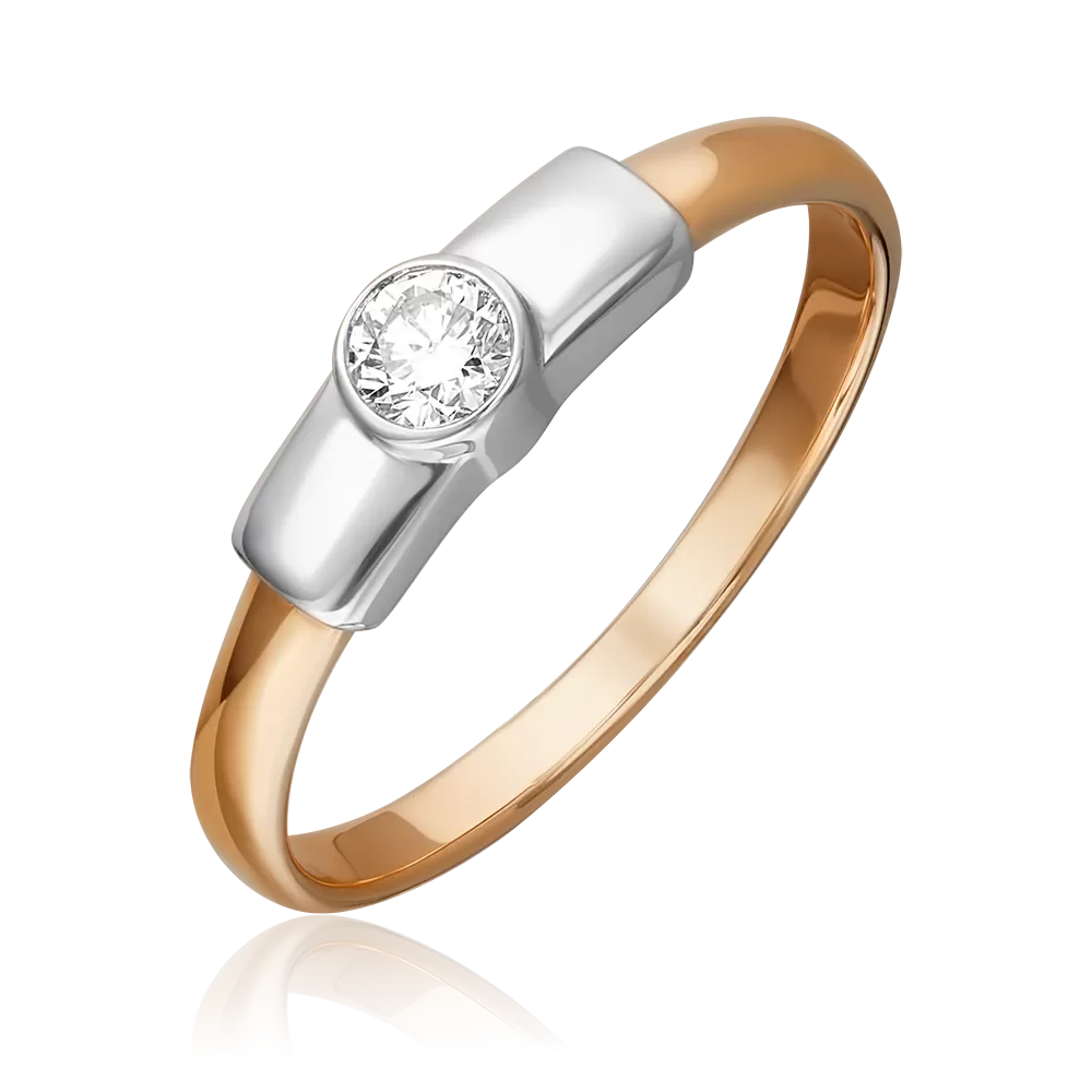 Кольцо из комбинированного золота с бриллиантом 01-0910-00-101-1111-30