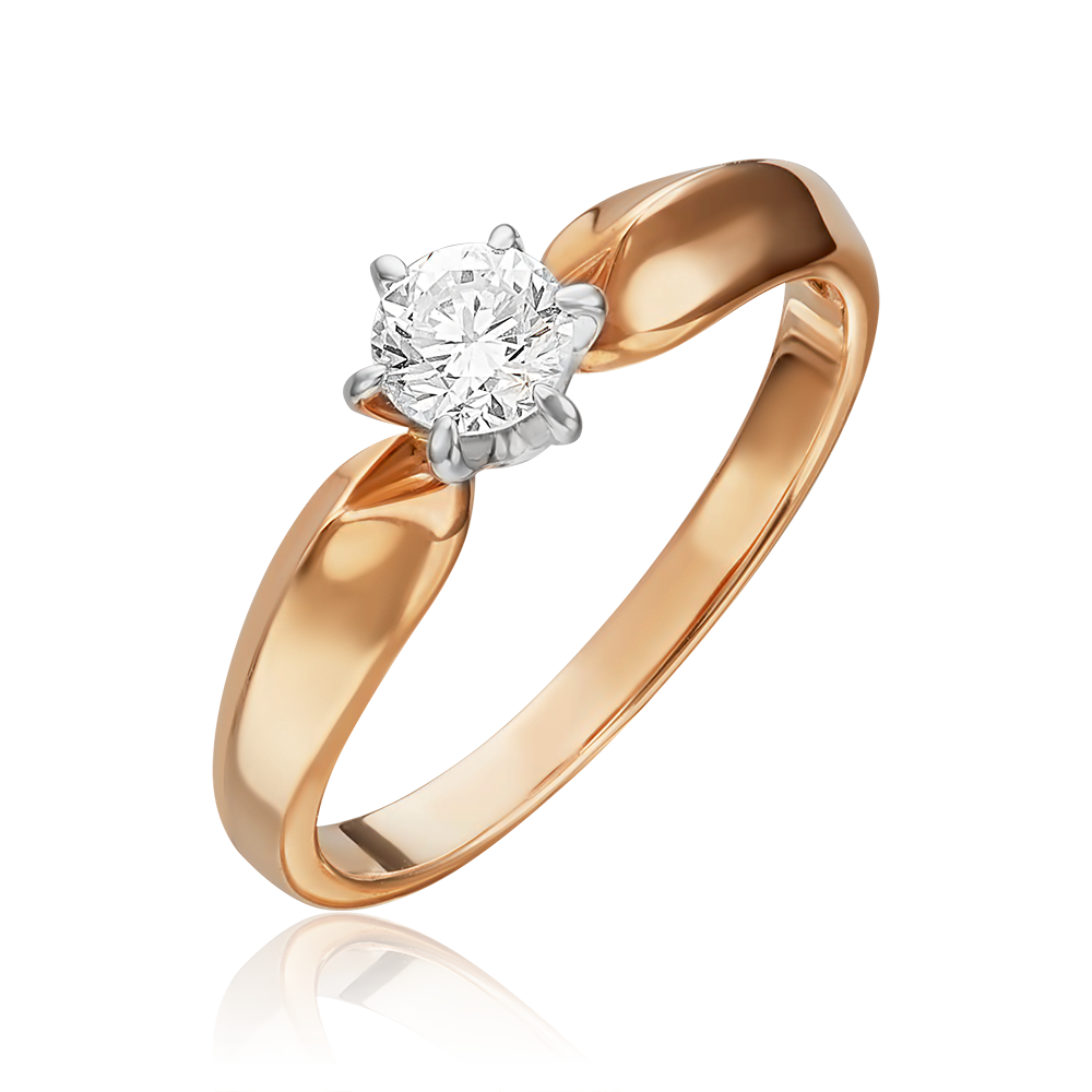 Помолвочное кольцо из комбинированного золота с бриллиантом 01-0912-00-101-1111-30