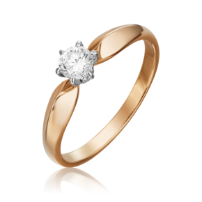 Помолвочное кольцо из комбинированного золота с бриллиантом 01-0914-00-101-1111-30