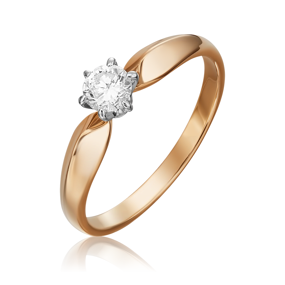 Помолвочное кольцо из комбинированного золота с бриллиантом 01-0914-00-101-1111-30